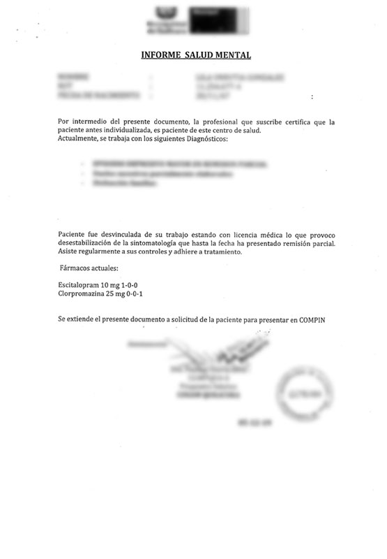 Ejemplo de documento tipo 2: Informe médico