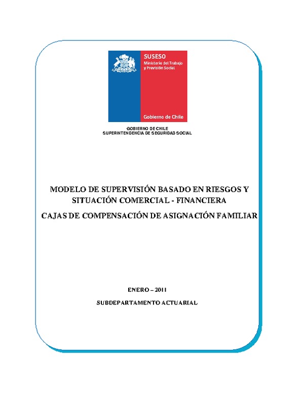 Modelo de supervisión basado en riesgos y situación comercial-financiera CCAF