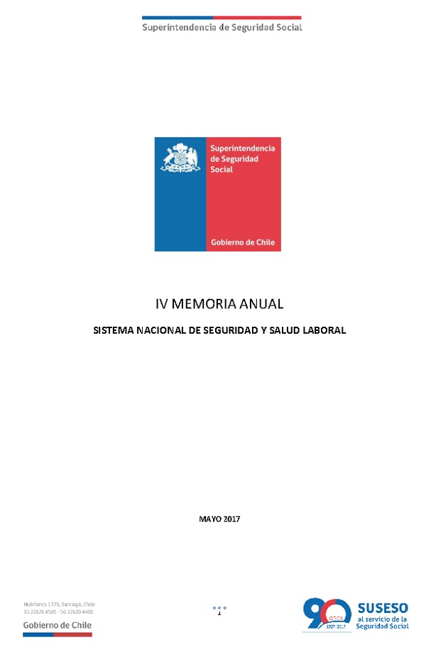 Memoria Anual del Sistema Nacional de Seguridad y Salud Laboral Mayo 2017