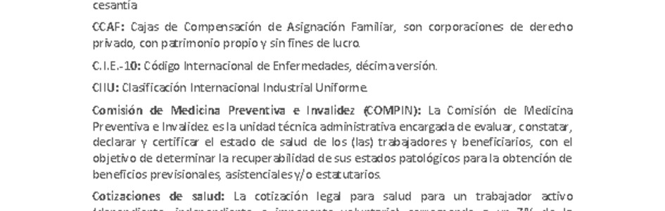 Glosario estadísticas de licencias médicas de origen común y subsidio por incapacidad laboral 2018