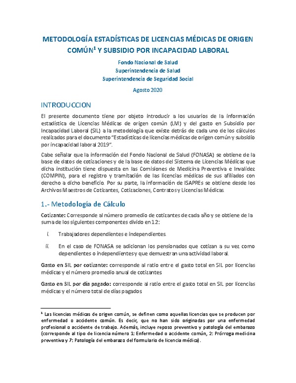 Metodología estadísticas generales de LM y SIL del año 2019