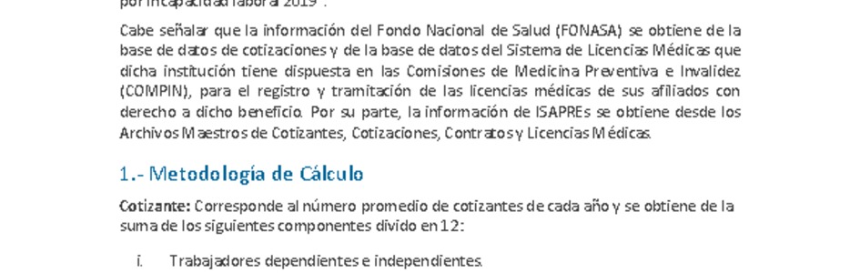 Metodología estadísticas generales de LM y SIL del año 2019