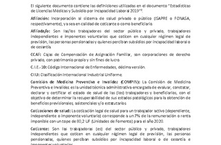 Glosario estadísticas generales de LM y SIL del año 2019