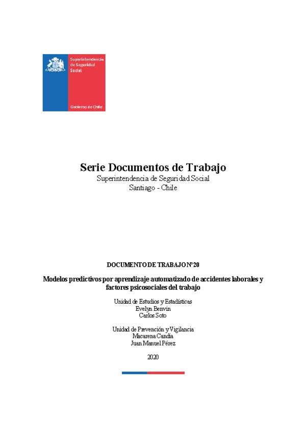 Documento 20: Modelos predictivos por aprendizaje automatizado de accidentes laborales y factores psicosociales del trabajo