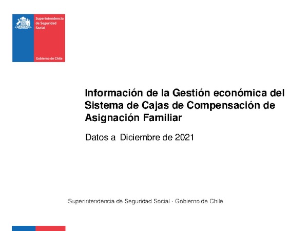 Información de la Gestión económica del Sistema de Cajas de Compensación de Asignación Familiar 2021