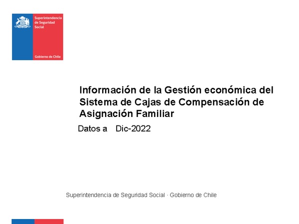 Información de la Gestión económica del Sistema de Cajas de Compensación de Asignación Familiar 2022