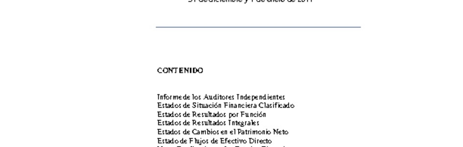 Estados financieros al 31 de diciembre de 2011