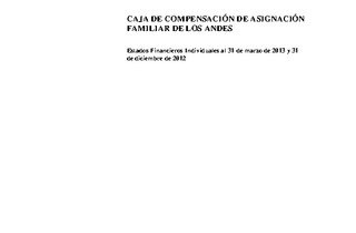 Los Andes: Estados financieros al 31 de marzo de 2013