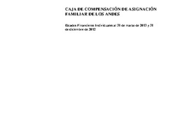 Los Andes: Estados financieros al 31 de marzo de 2013