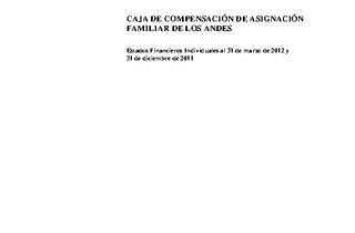 Los Andes: Estados financieros al 31 de marzo de 2012