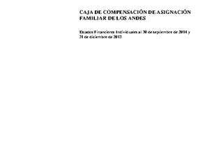 Los Andes: Estados financieros al 30 de septiembre de 2014