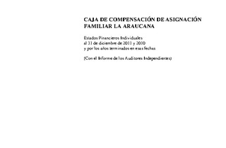 La Araucana: Estados financieros al 31 de diciembre de 2011