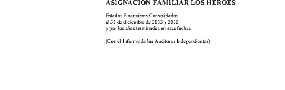 Los Héroes: Estados financieros al 31 de diciembre de 2013