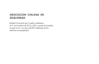 ACHS: Estados financieros individuales al 31 de diciembre de 2013