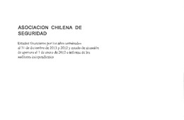 ACHS: Estados financieros individuales al 31 de diciembre de 2013