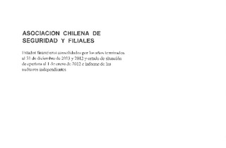 ACHS: Estados financieros consolidados al 31 diciembre de 2013