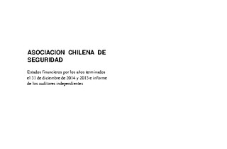 ACHS: Estados financieros individuales al 31 de diciembre de 2014