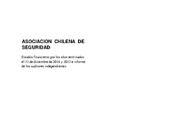 ACHS: Estados financieros individuales al 31 de diciembre de 2014