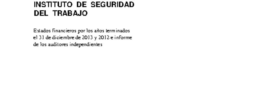 IST: Estados financieros individuales al 31 de diciembre de 2013