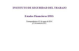 IST: Estados financieros individuales al 30 de marzo de 2014