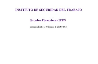 IST: Estados financieros individuales al 30 de junio de 2014