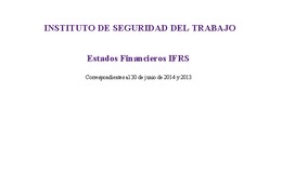 IST: Estados financieros individuales al 30 de junio de 2014