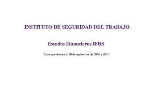 IST: Estados financieros individuales al 30 de septiembre de 2014