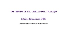 IST: Estados financieros individuales al 30 de septiembre de 2014