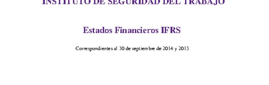 IST: Estados financieros individuales al 30 de septiembre de 2014