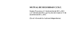 MUSEG CCHC: Estados financieros individuales al 31 de diciembre de 2013