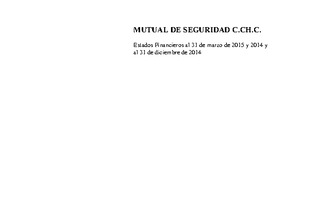 MUSEG CCHC: Estados financieros individuales al 31 de marzo de 2015