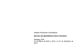 MUSEG CCHC: Estados financieros consolidados al 31 de marzo de 2016