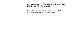 Estados financieros individuales al 31 de marzo de 2016