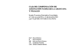 Estados financieros consolidados al 31 de marzo de 2016