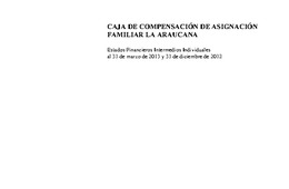 Estados financieros al 31 de marzo de 2013