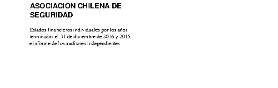 ACHS: Estados financieros individuales al 31 de diciembre de 2016