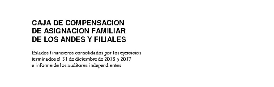 Estados Financieros Consolidados al 31 de diciembre de 2018 y 2017