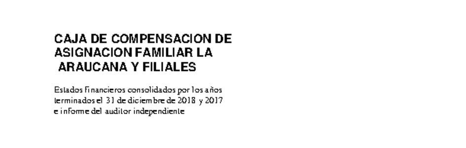 Estados Financieros Consolidados al 31 de diciembre de 2018 y 2017