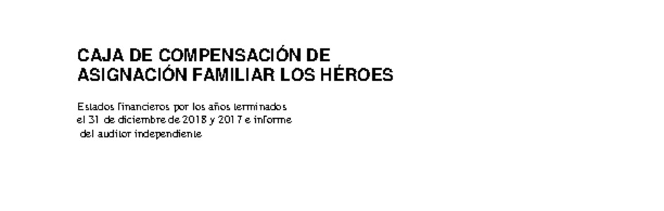 Estados Financieros Consolidados al 31 de diciembre de 2018 y 2017