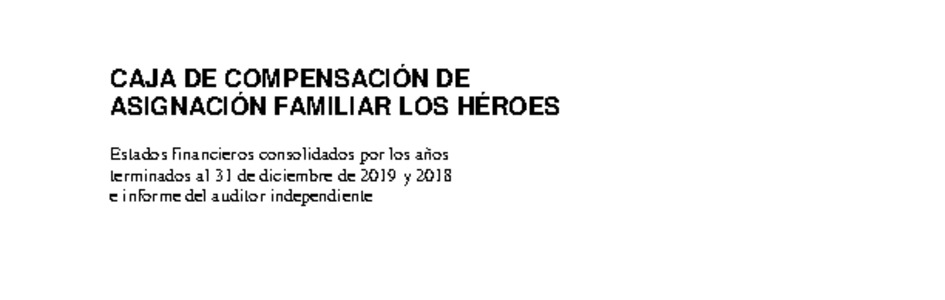 Estados Financieros Consolidados al 31 de diciembre de 2019 y 2018