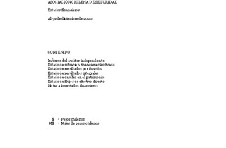 ACHS: Estados financieros individuales al 31 de diciembre de 2020