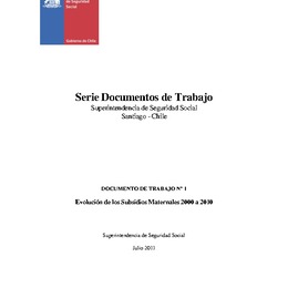 Evolución de los Subsidios Maternales 2000 a 2010