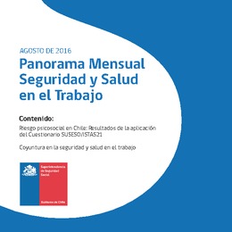 Panorama Mensual Seguridad y Salud en el Trabajo agosto 2016