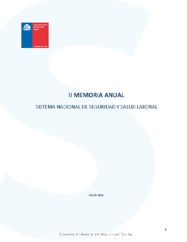 Memoria Anual del Sistema Nacional de Seguridad y Salud Laboral 2014