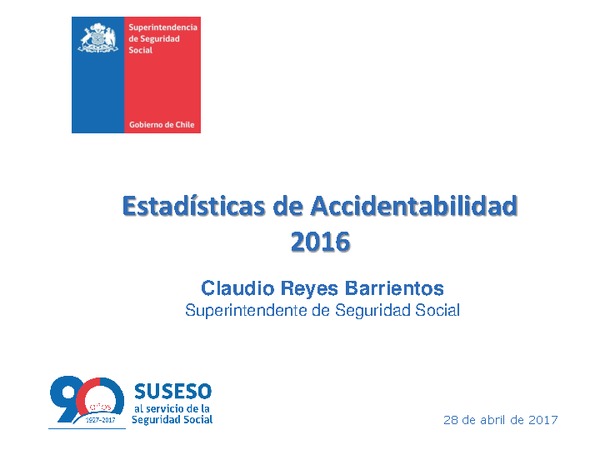 Estadísticas de Accidentabilidad 2016