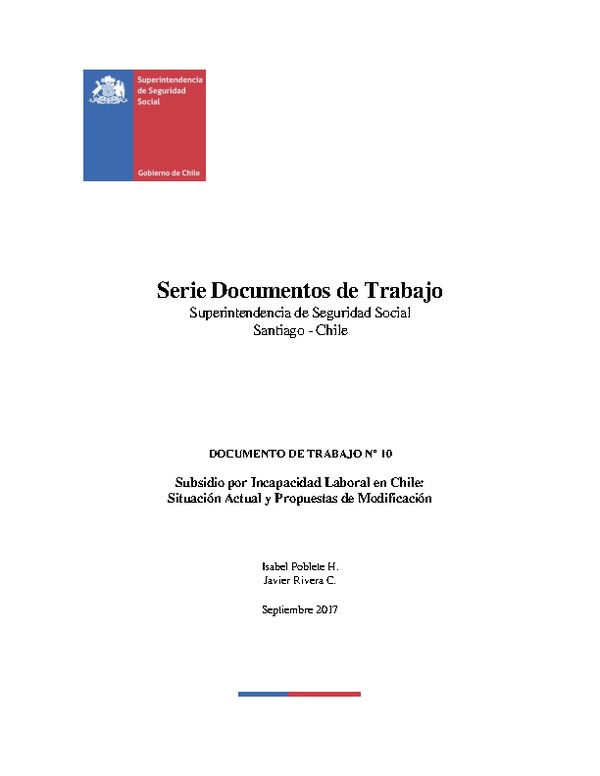 Subsidio por Incapacidad Laboral en Chile: Situación Actual y Propuestas de Modificación