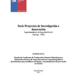 Estudio de Condiciones de Trabajo de la Industria Manufacturera relacionada a factores de riesgos de trastornos musculoesqueléticos dorsolumbares para establecer estrategias y recomendaciones de prevención en el sector