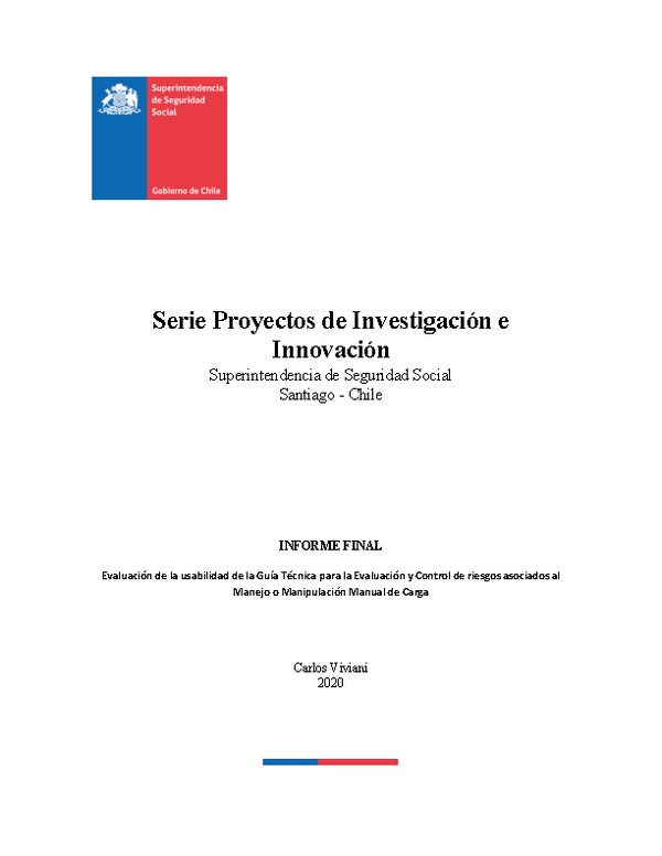 Evaluación de la usabilidad de la Guía Técnica para la Evaluación y Control de riesgos asociados al Manejo o Manipulación Manual de Carga