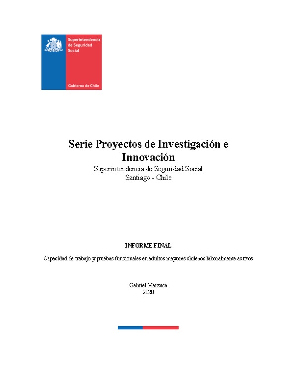 Capacidad de trabajo y pruebas funcionales en adultos mayores chilenos laboralmente activos