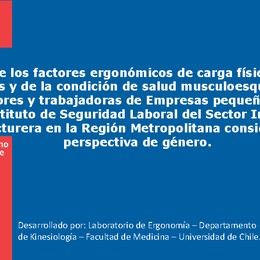 Estudio de los factores ergonómicos de carga física en tareas laborales y de la condición de salud músculo-esquelética en trabajadores y trabajadoras de empresas pequeñas afiliadas al ISL del sector manufactura.... Giovanni Olivares (ISL)